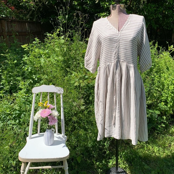 MODASPIA French Stripe Linen Dress - Picture 3 of 14